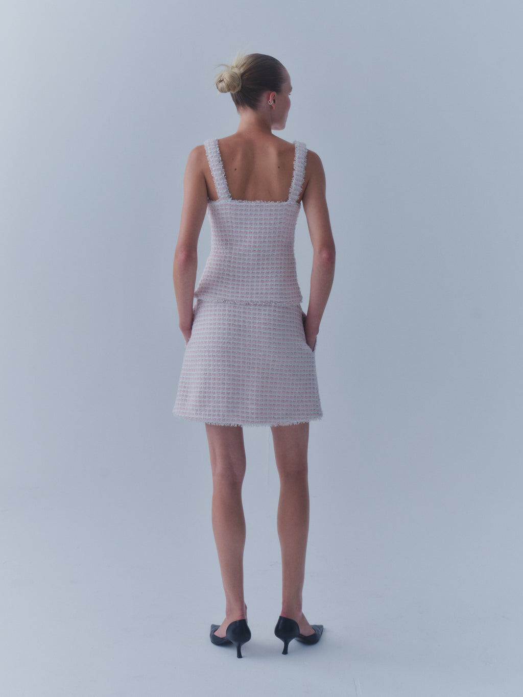 The Bailey Top in Pink & White