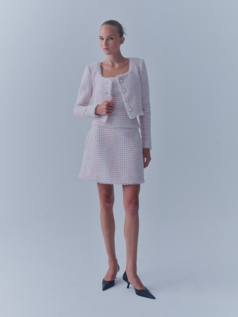 The Winifred Jacket in Pink & White