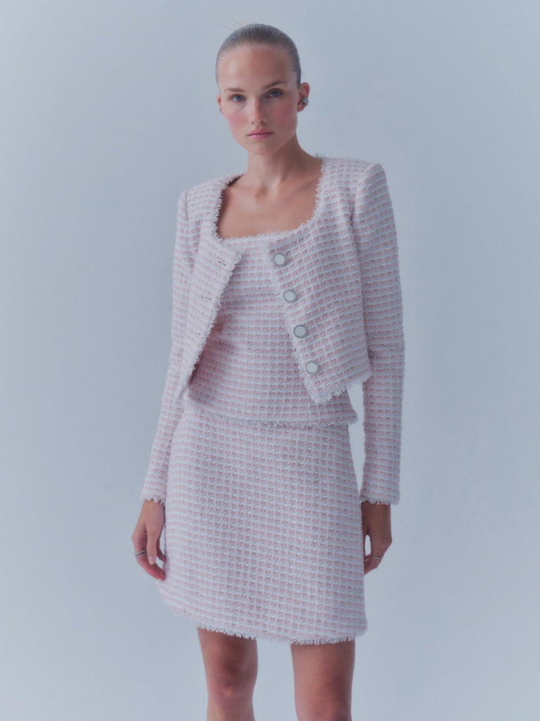 The Winifred Jacket in Pink & White