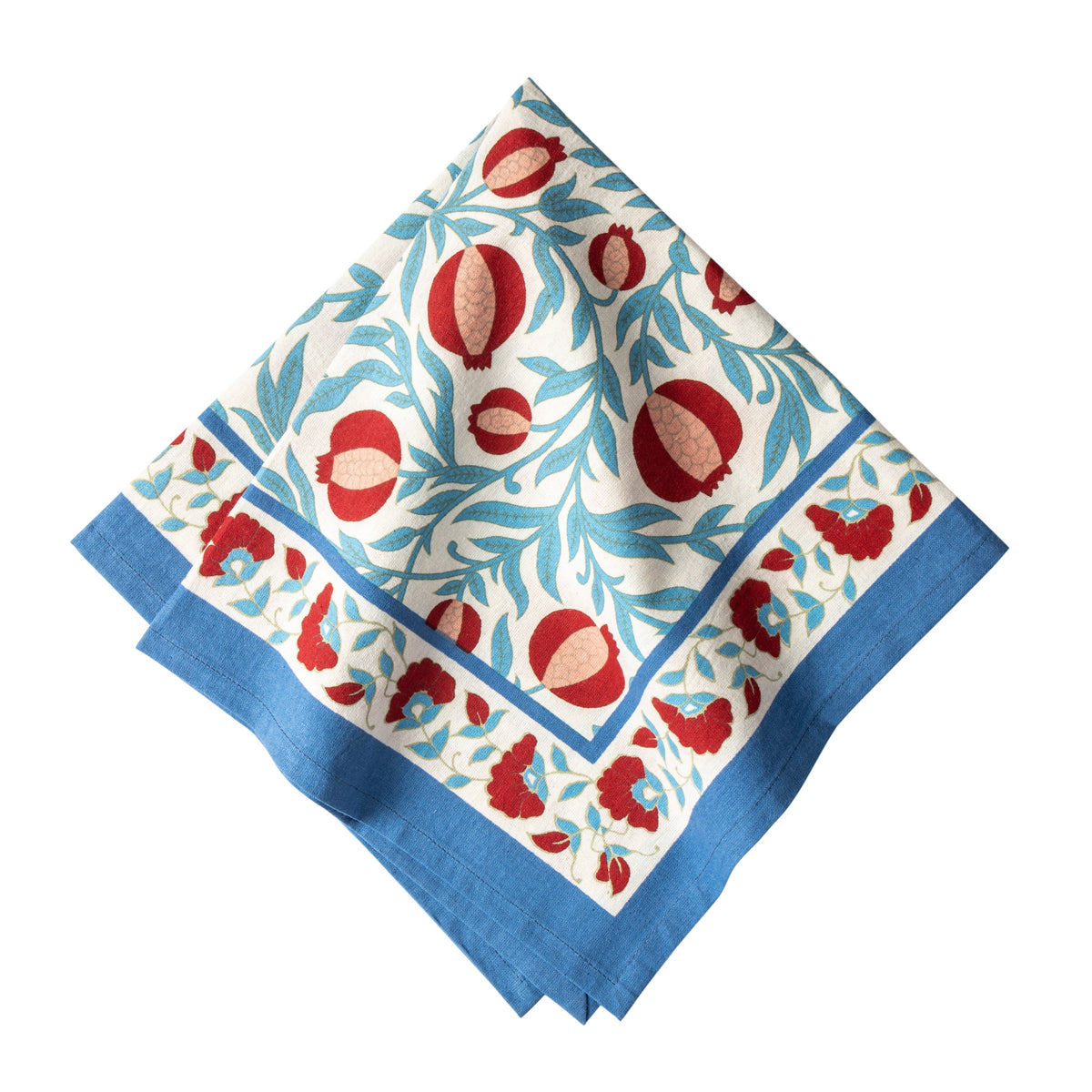 Grenadine Blue & Red Napkins, Set of 6