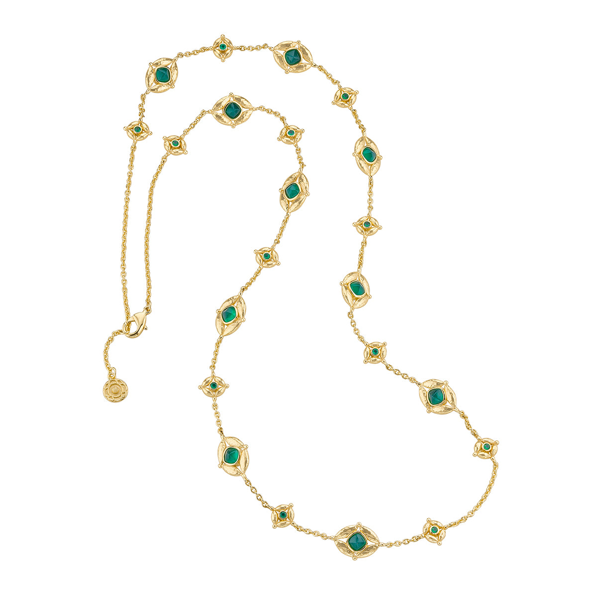 Mystic Eye Double-Sided Necklace in Blue Labradorite & Green Onyx