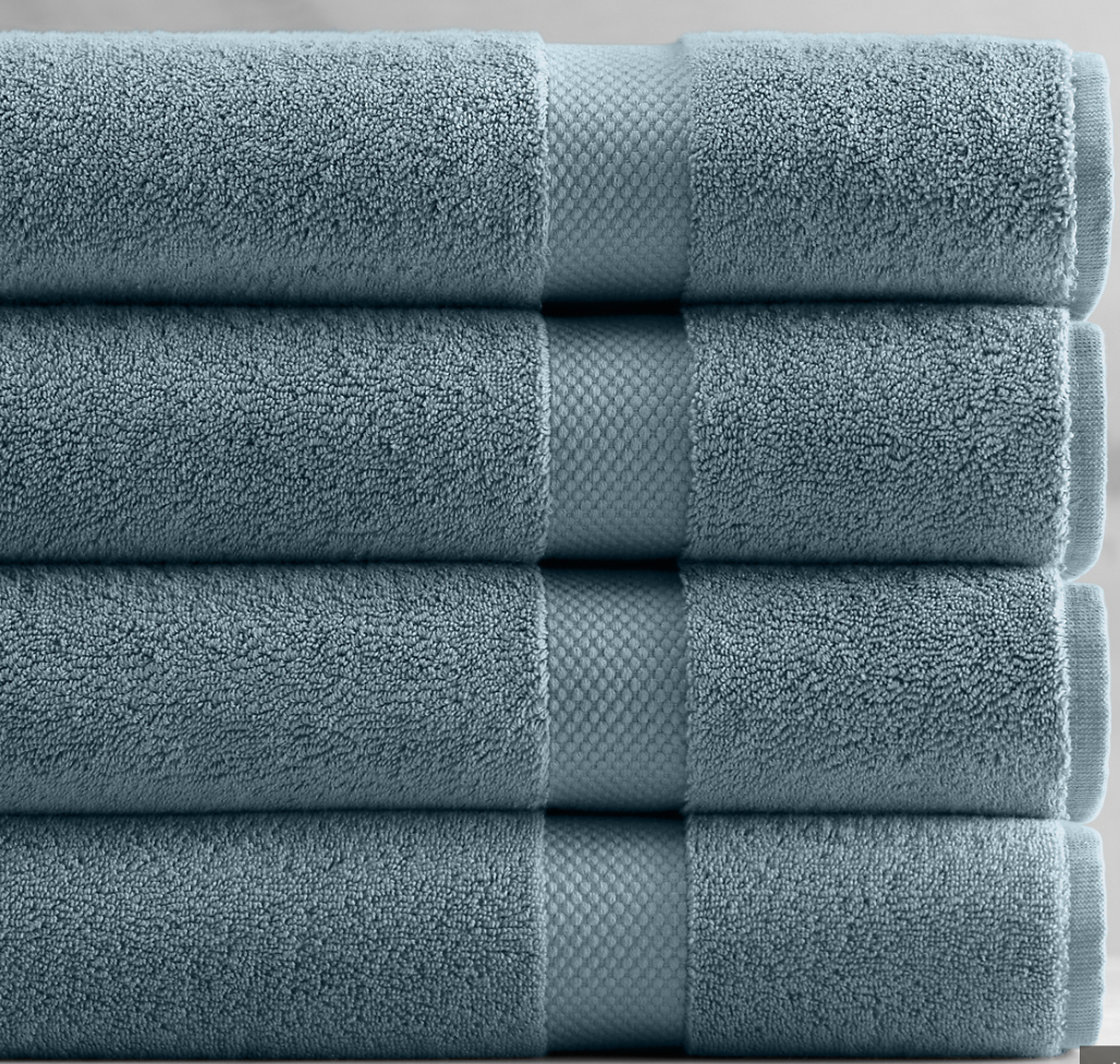 802-Gram Turkish Cotton Hand Towel, French Blue