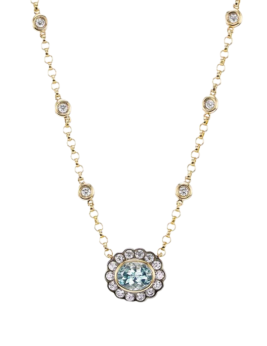 Single Alexandra Necklace Aquamarine