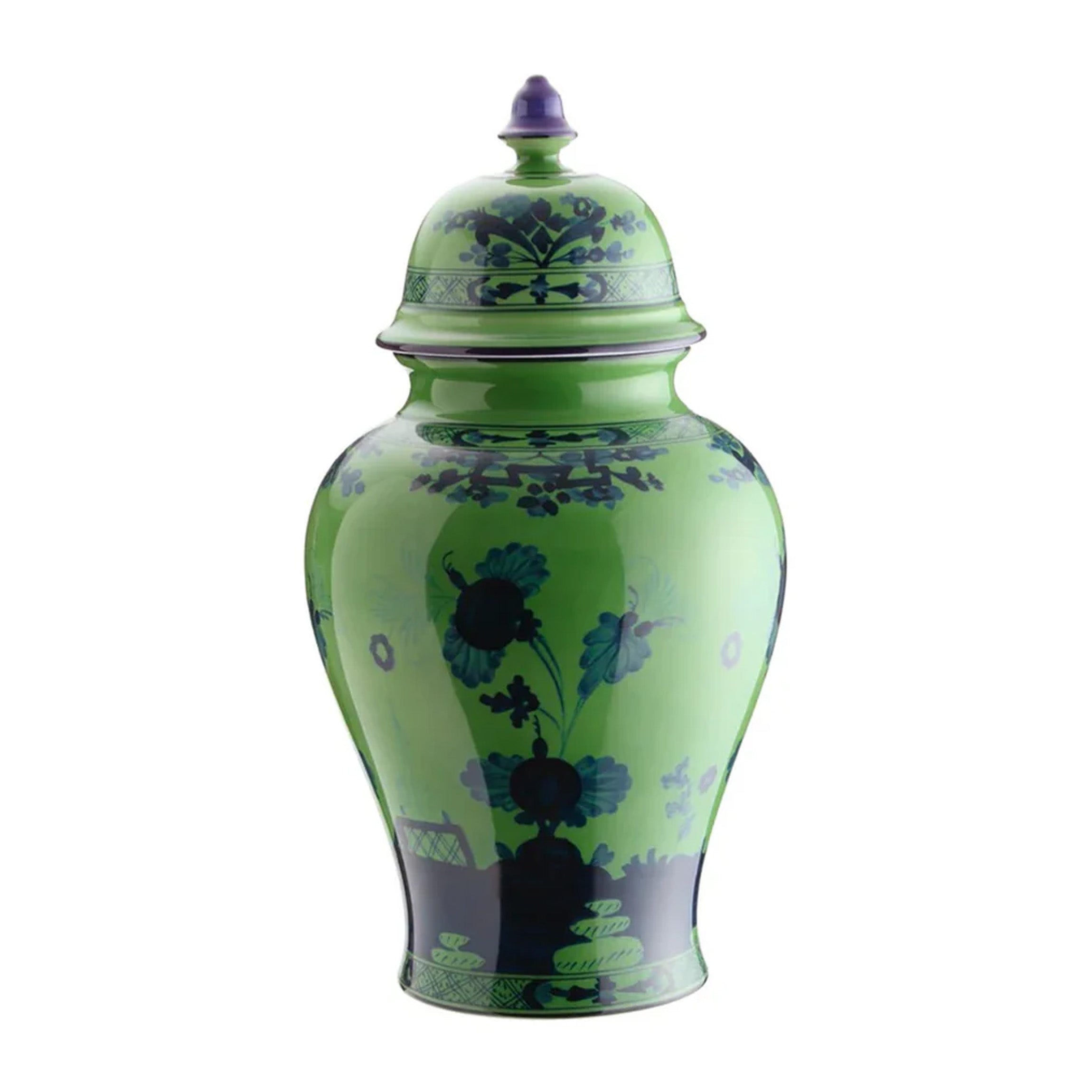 Oriente Italiano Potiche Vase With Cover in Malachite