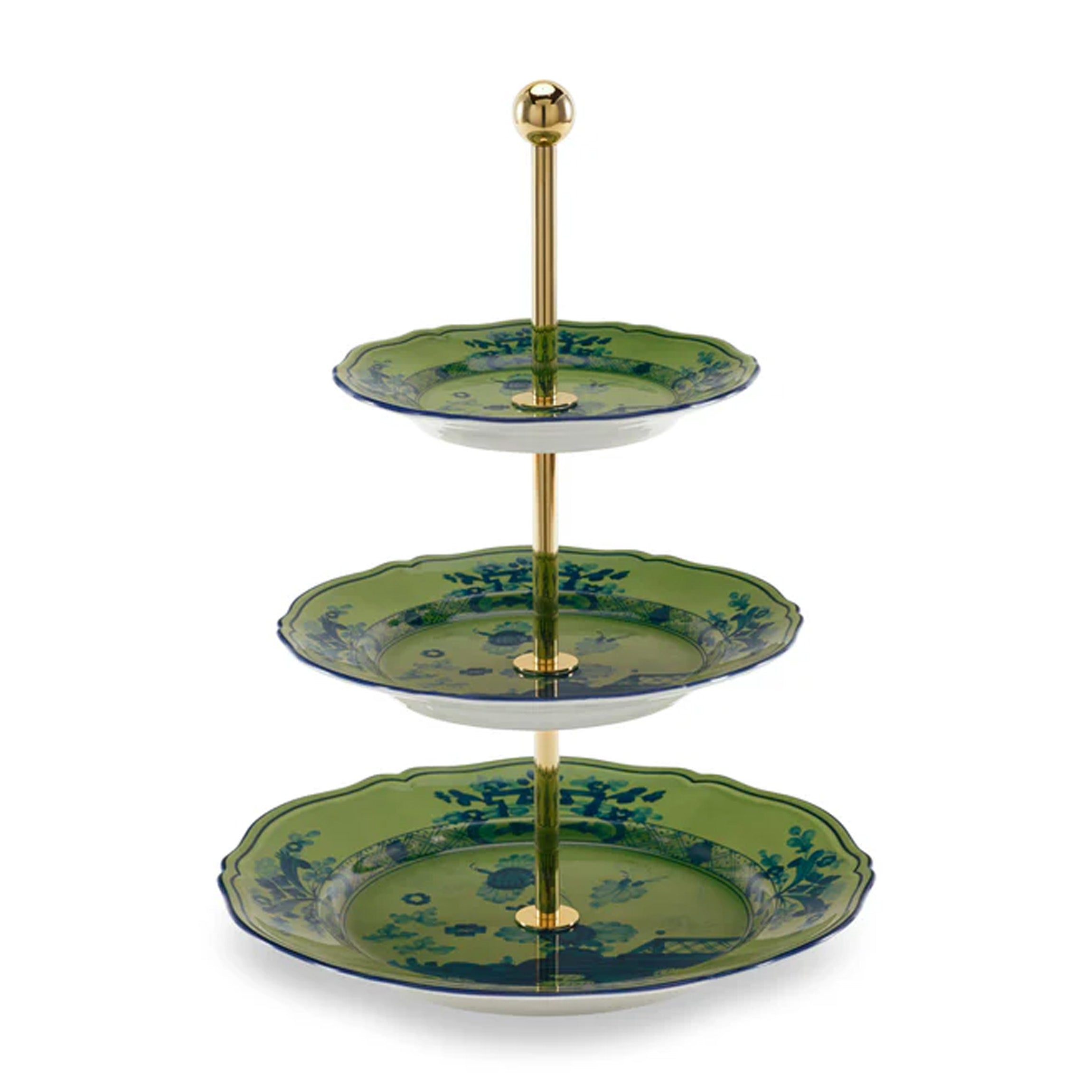 Oriente Italiano 3-Tier Serving Stand in Malachite