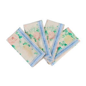 Napkins in Garden Rose Peony, Set of 4