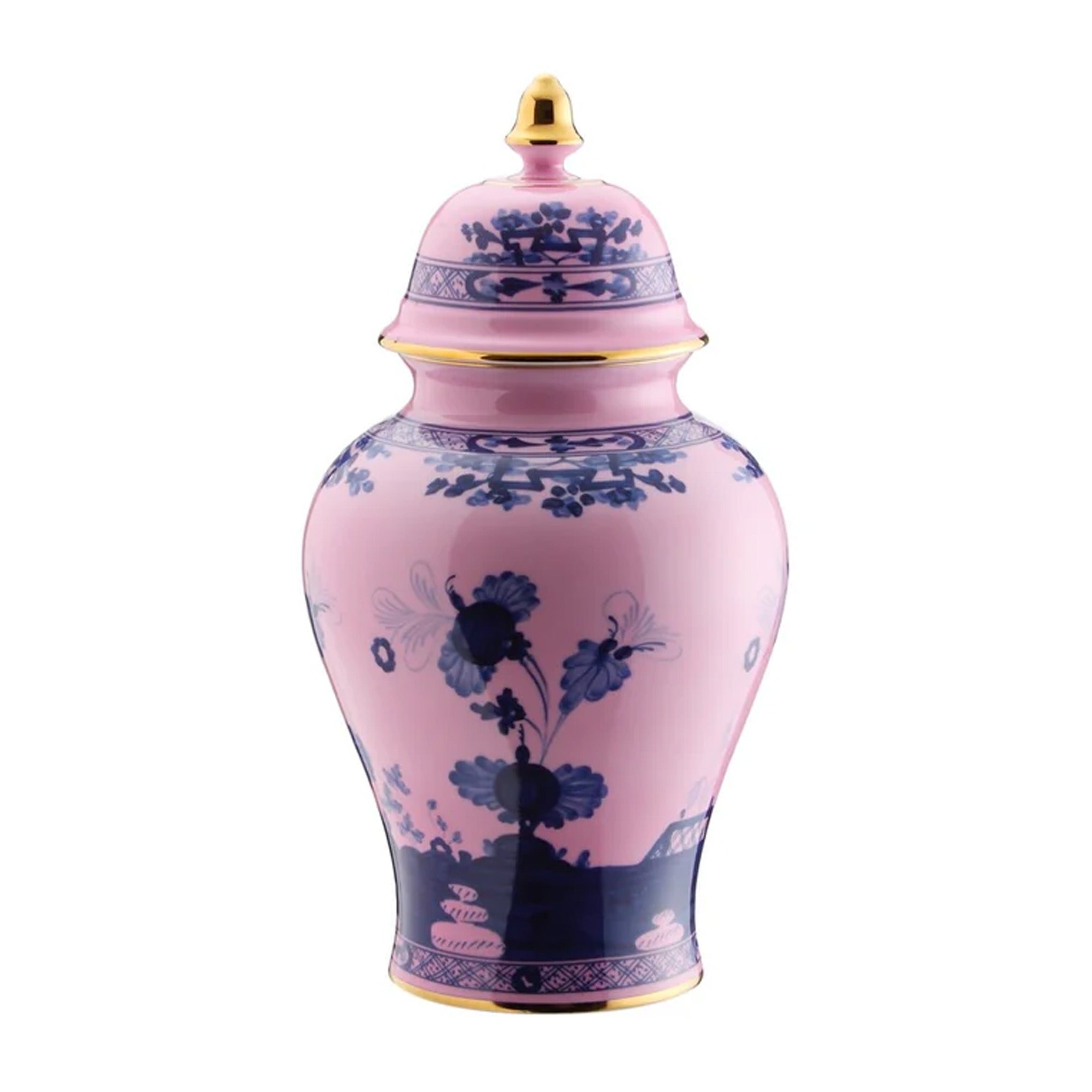 Oriente Italiano Potiche Vase With Cover in Azalea