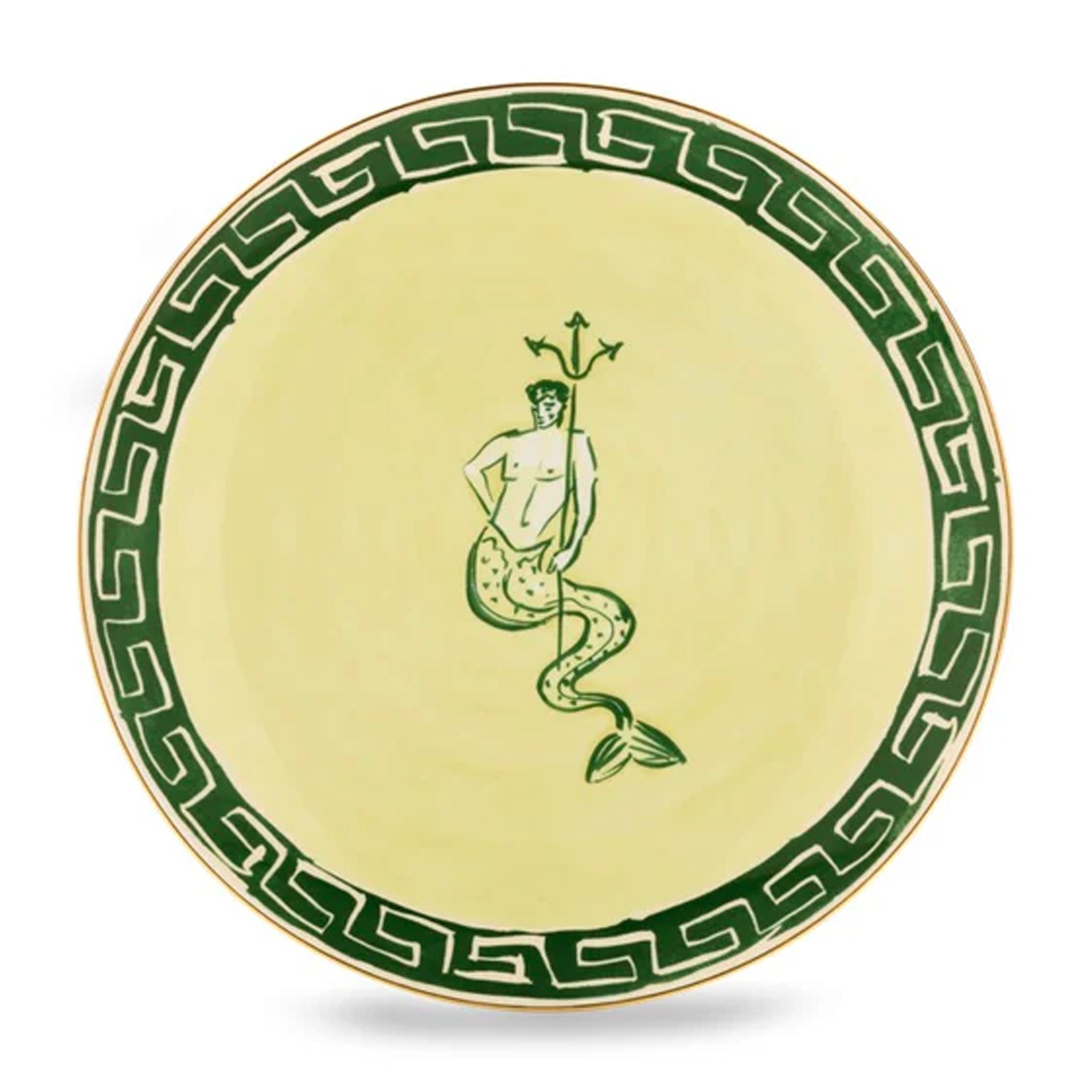 Ill Viaggio Di Nettuno Charger Plate in Green & Yellow