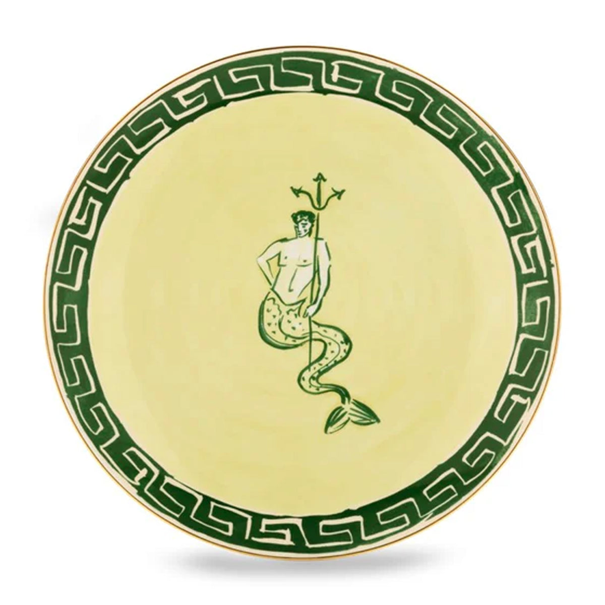 Ill Viaggio Di Nettuno Charger Plate in Green & Yellow