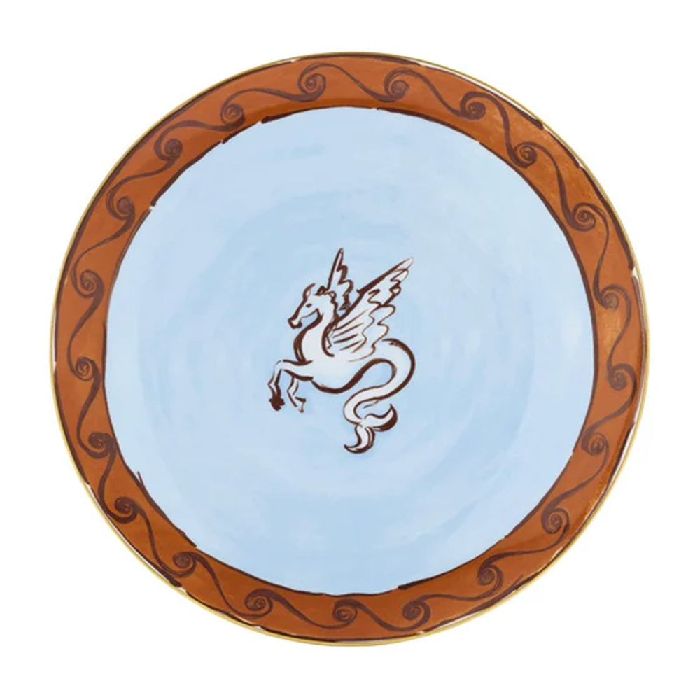 Ill Viaggio Di Nettuno Charger Plate in Brown & Light Blue