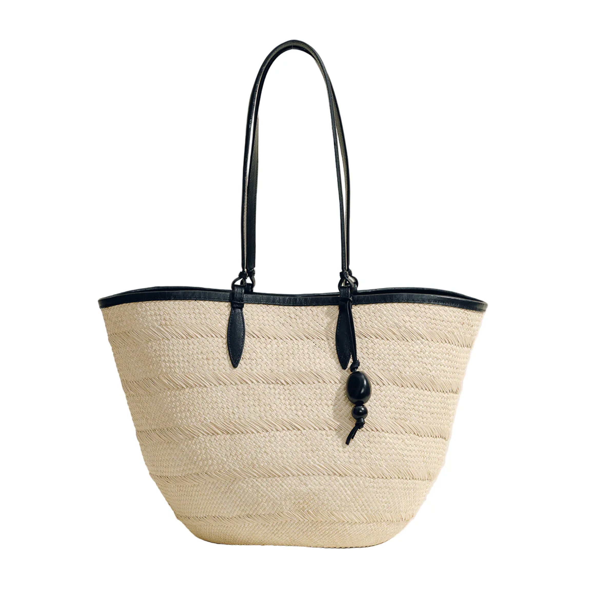 The Medium Basket in Black Natural Fiber