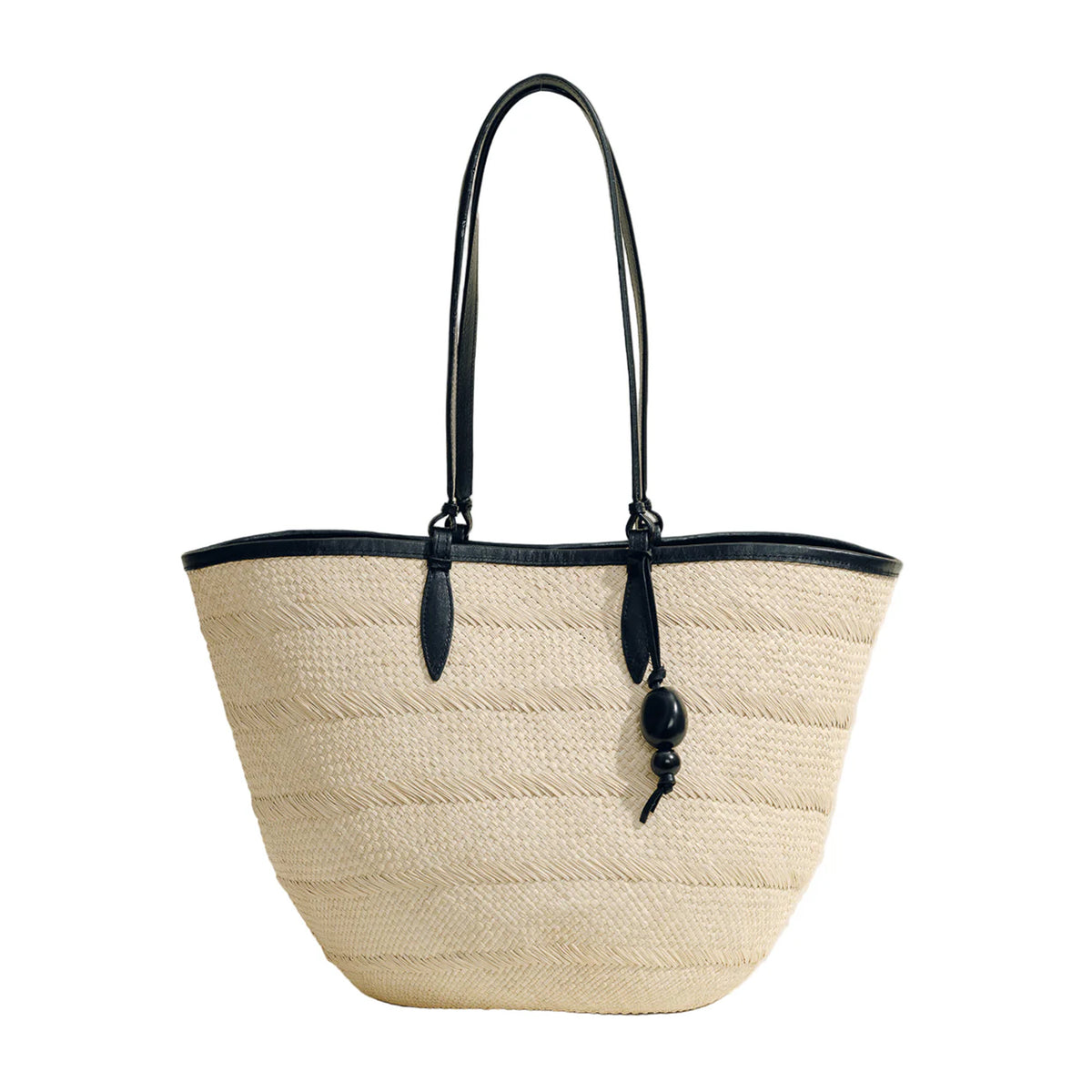 The Medium Basket in Black Natural Fiber