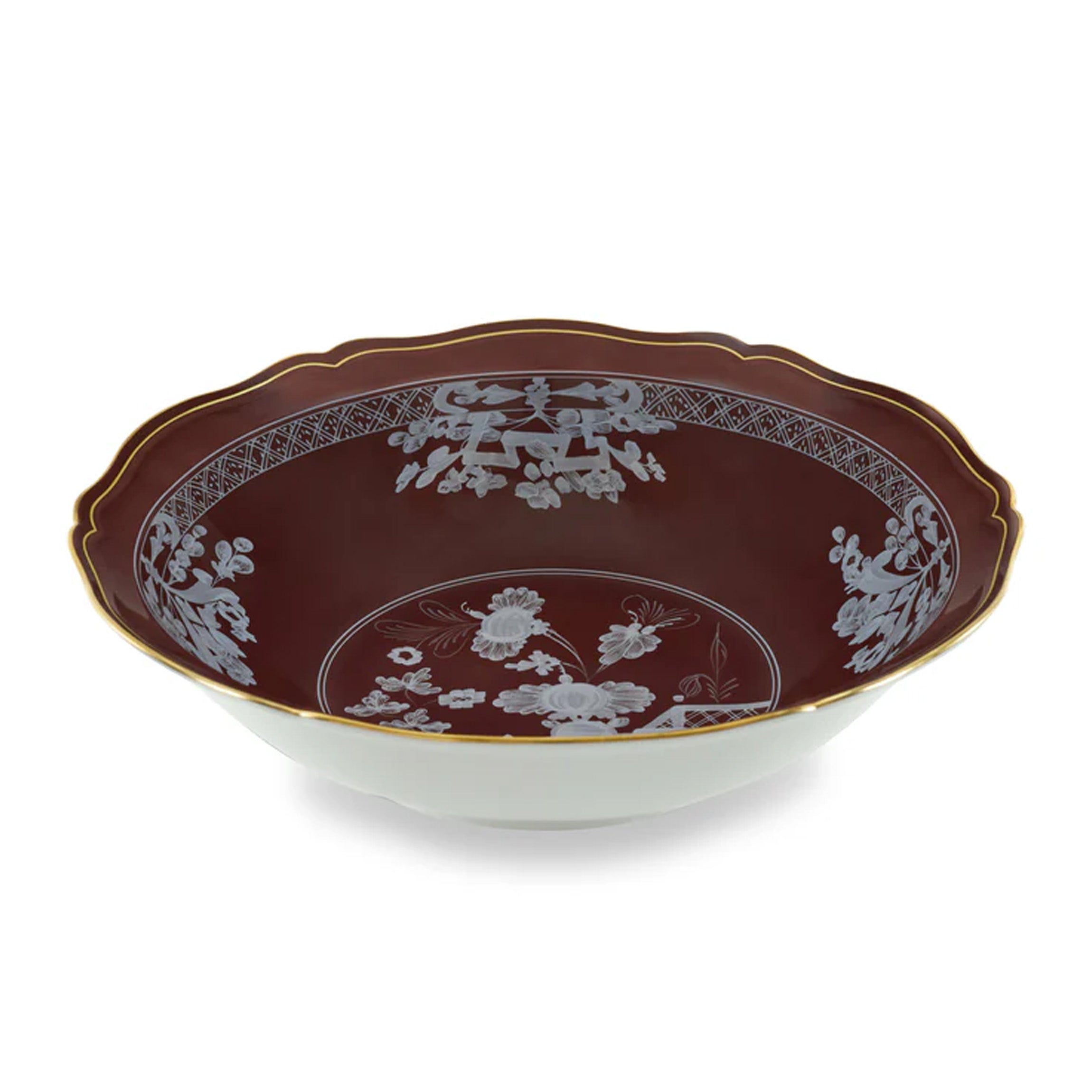 Antico Doccia Round Deep Tray in Castagna