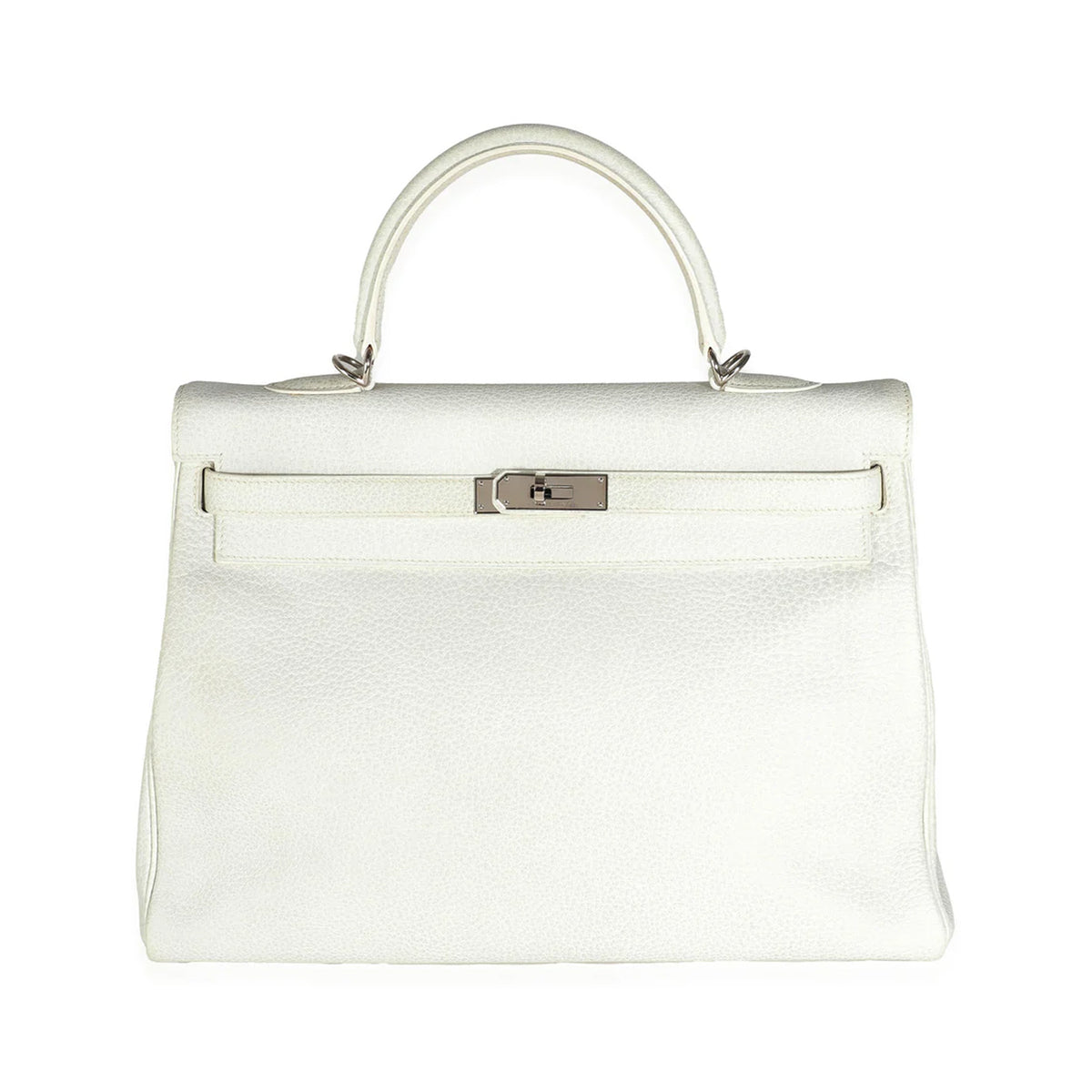 Hermès Gris Perle White Buffalo Skipper Dalmatian Retourne Kelly 35 PHW
