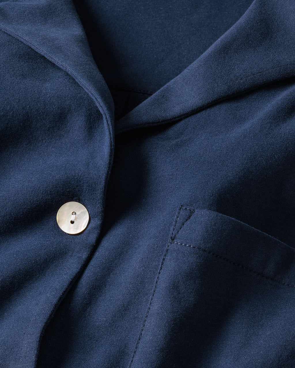 The Olivia Wide Leg Pima Pajama Set in Navy
