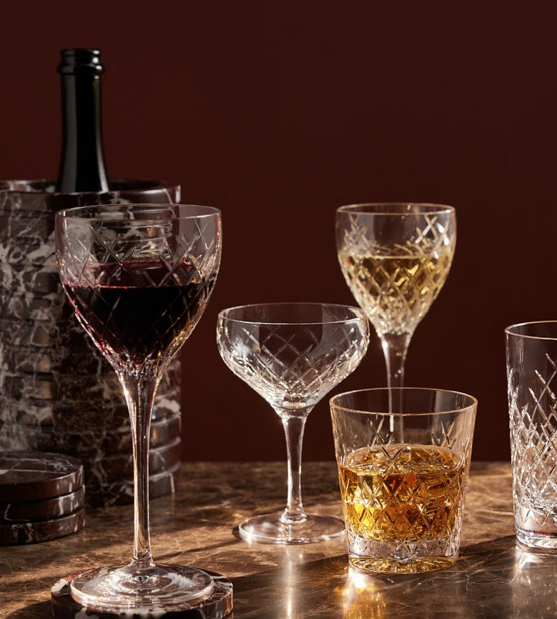 Barwell Cut Crystal Red Wine Glass, Set of Four