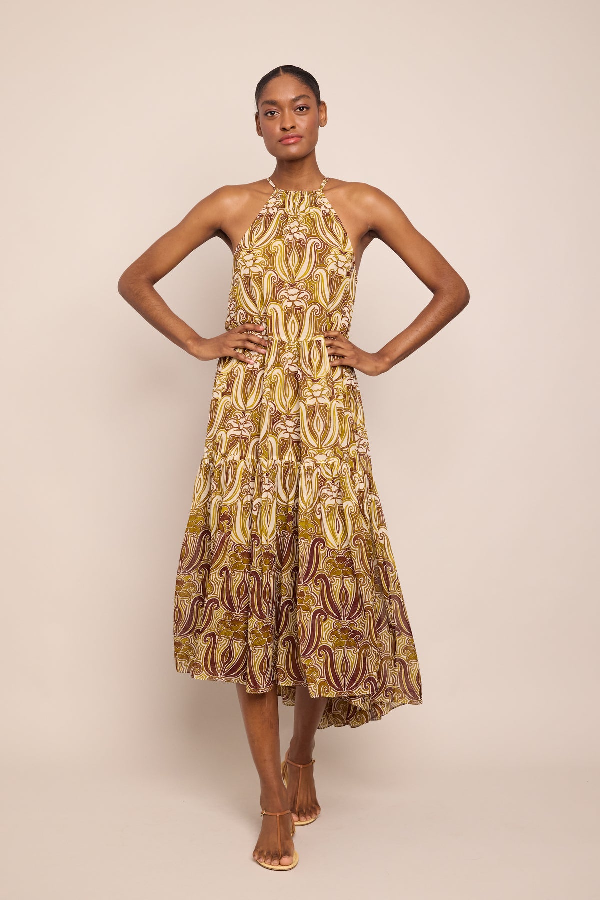 Natasha Dress in Daffodils Plum
