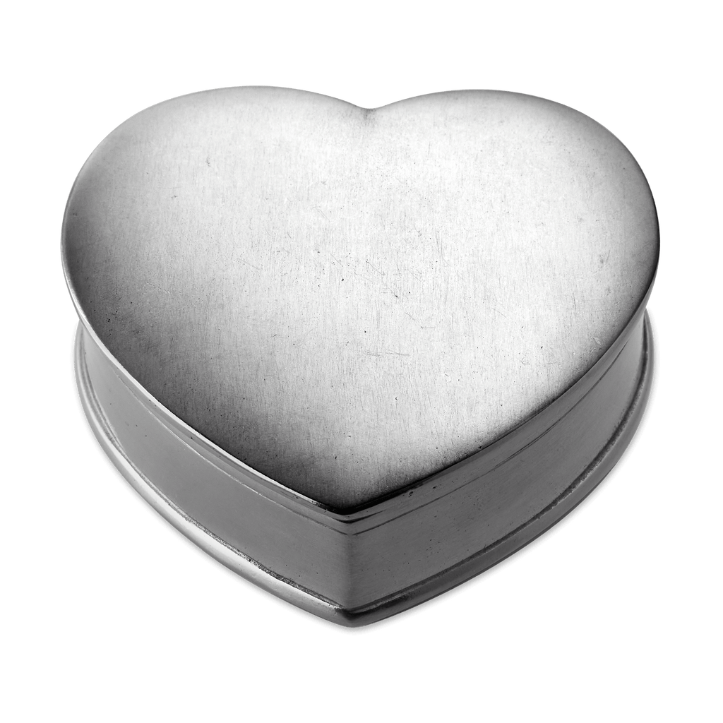 Lidded Heart Box with Red Leather Insert