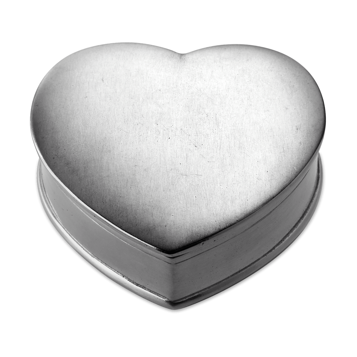 Lidded Heart Box with Red Leather Insert