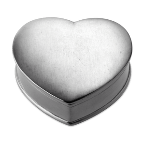 Lidded Heart Box with Red Leather Insert