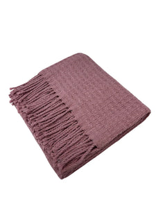 Basket Weave Textured Baby Throw with Fringes