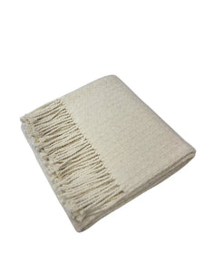 Basket Weave Textured Baby Throw with Fringes