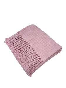 Basket Weave Textured Baby Throw with Fringes