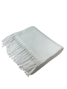 Basket Weave Textured Baby Throw with Fringes