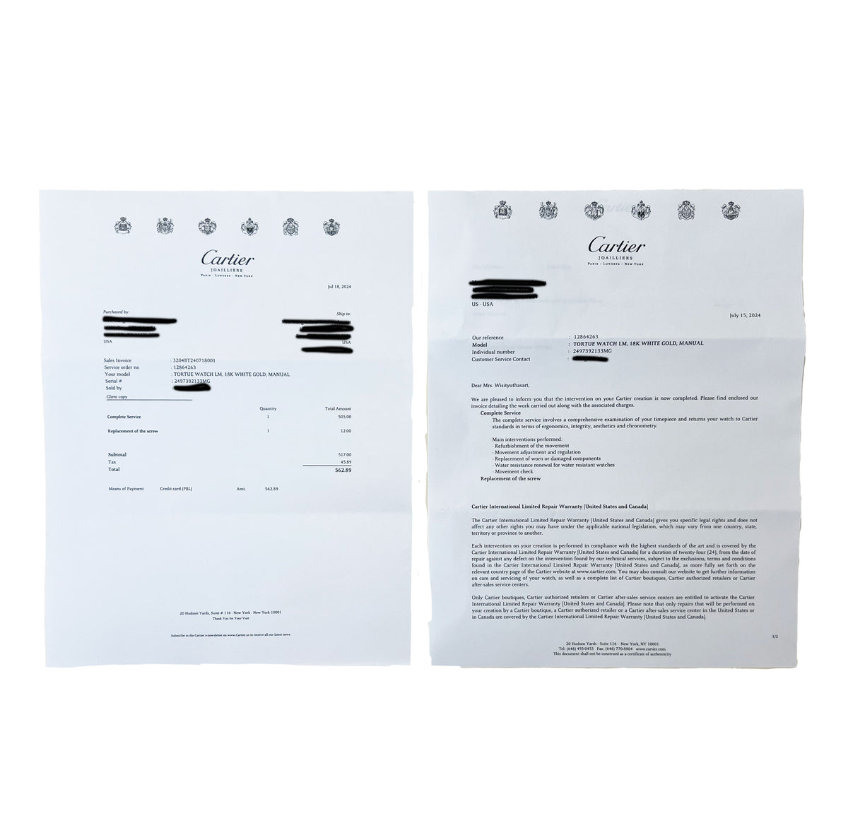 Cartier Tortue de Cartier WA504351 Unisex Watch in 18kt White Gold