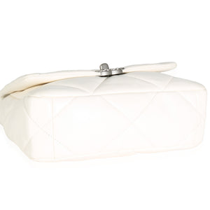 Chanel White Quilted Lambskin Small  19 Flap Bag Handbag clasp