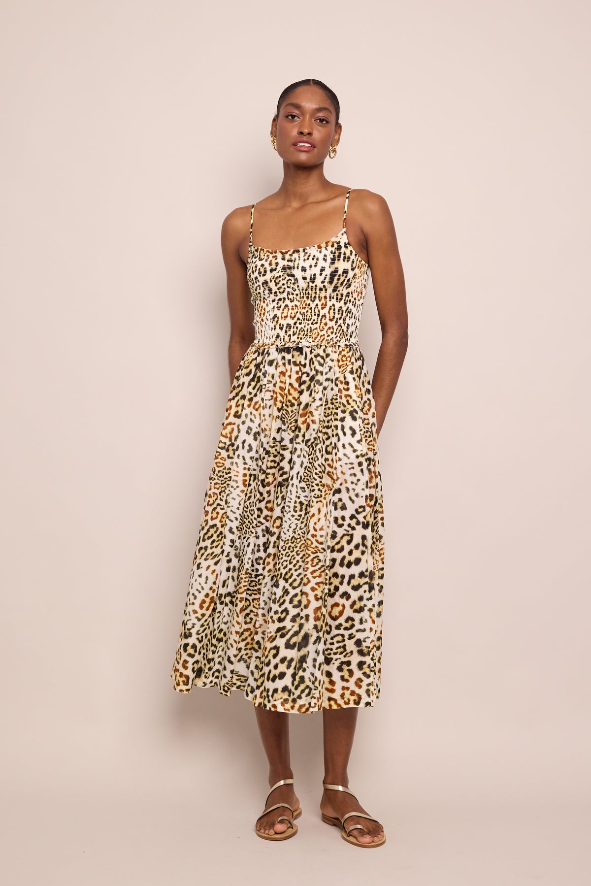 Carmen Dress in Cheetah Natural