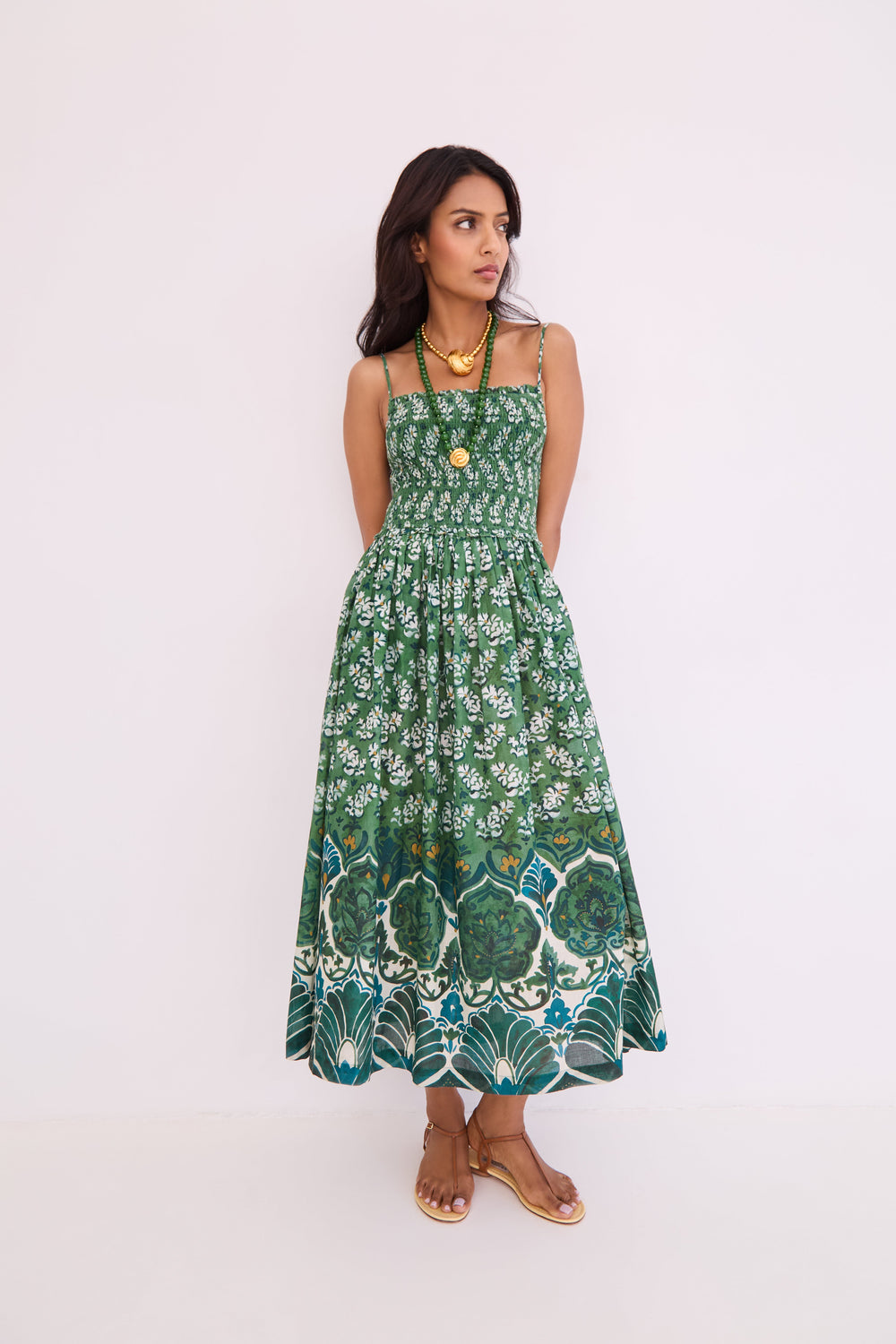 Carmen Dress in Samara Green