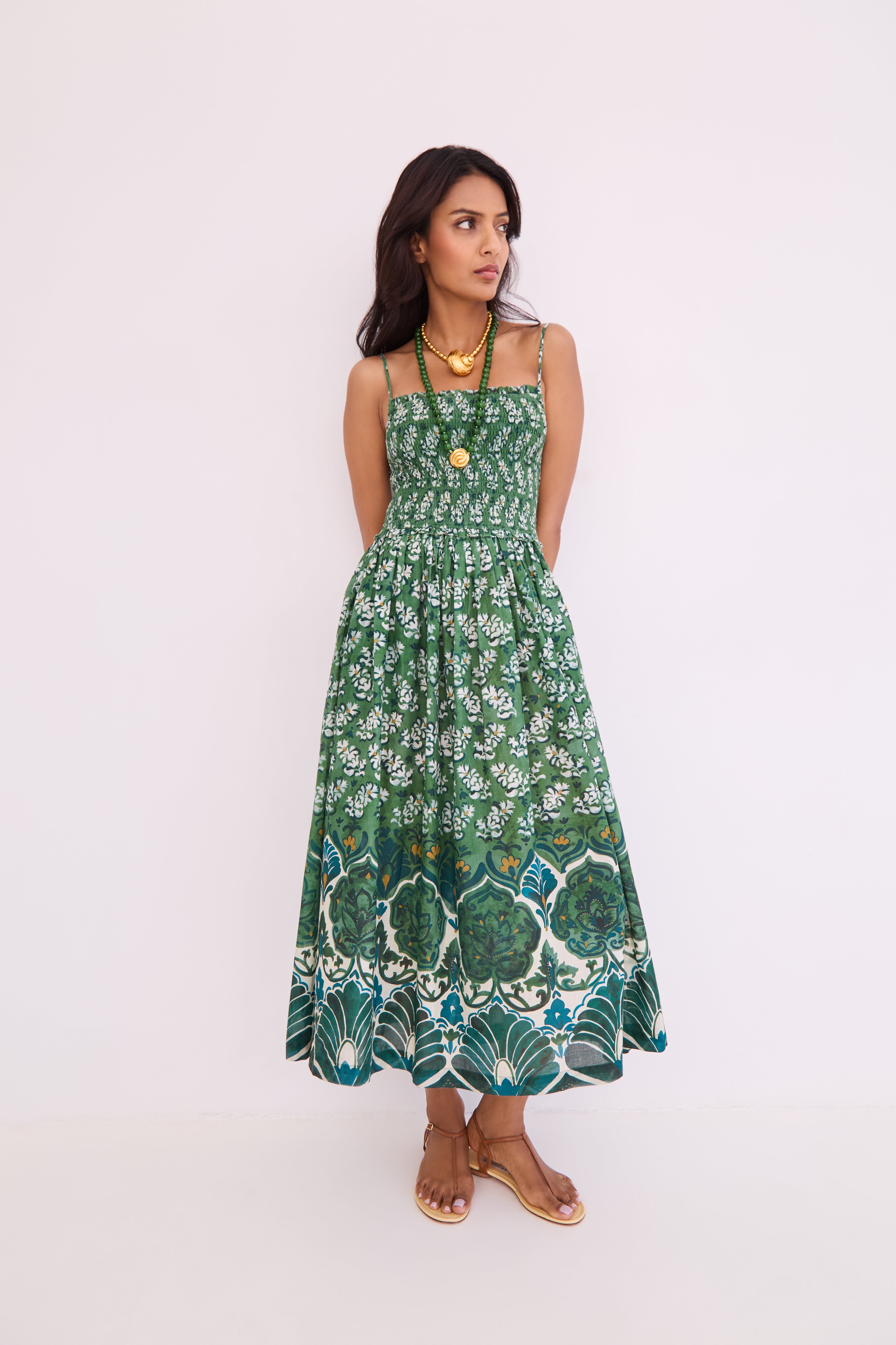 Carmen Dress in Samara Green