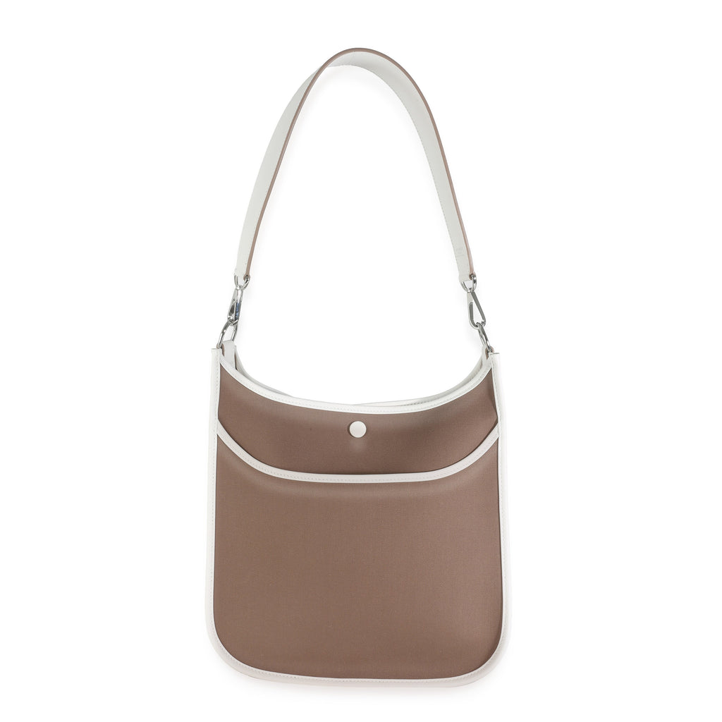 Hermès Etoupe Toile Officier Swift Neo Evelyne 29 PHW Handbag bv