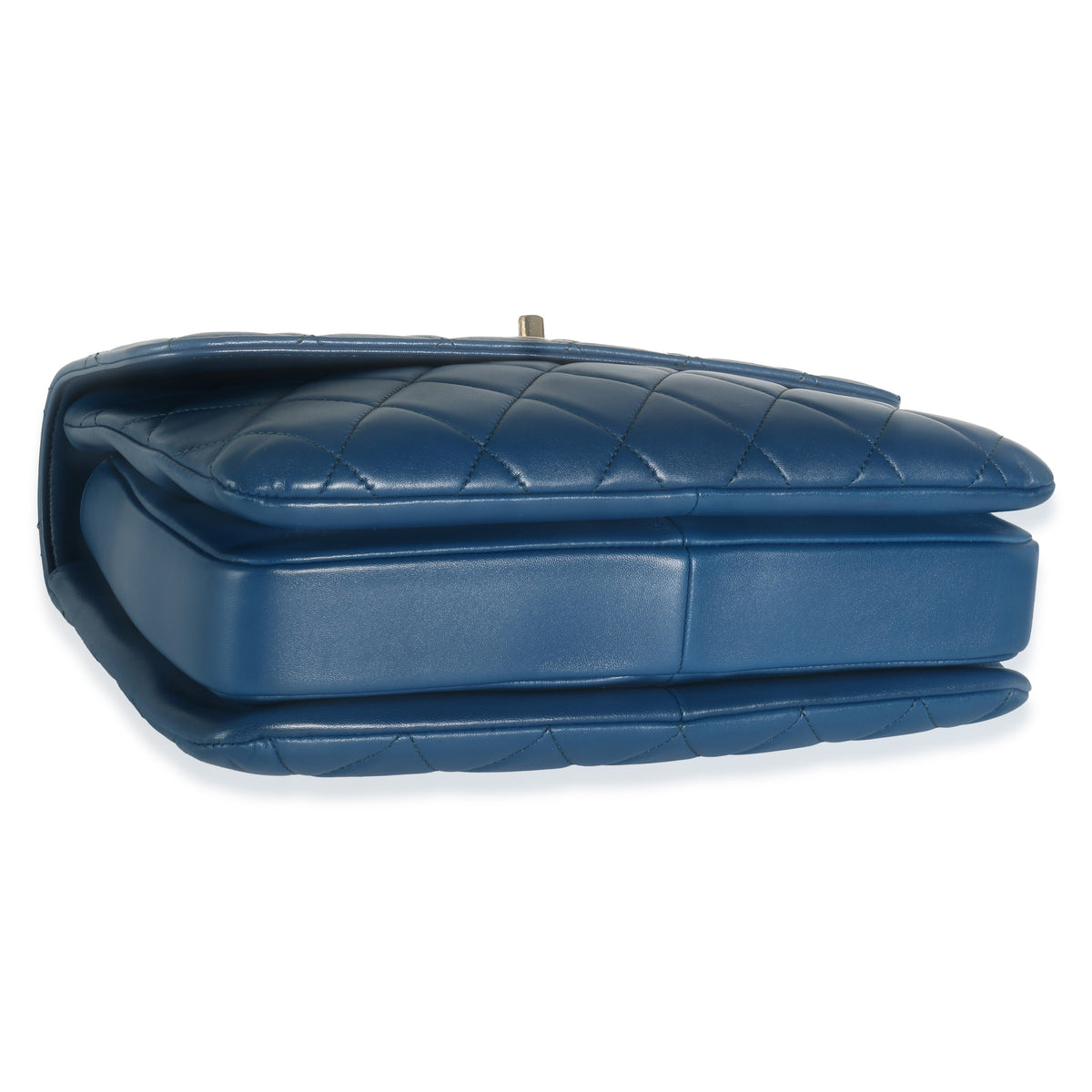 Chanel Navy Quilted Lambskin Medium Trendy Top Handle Bag