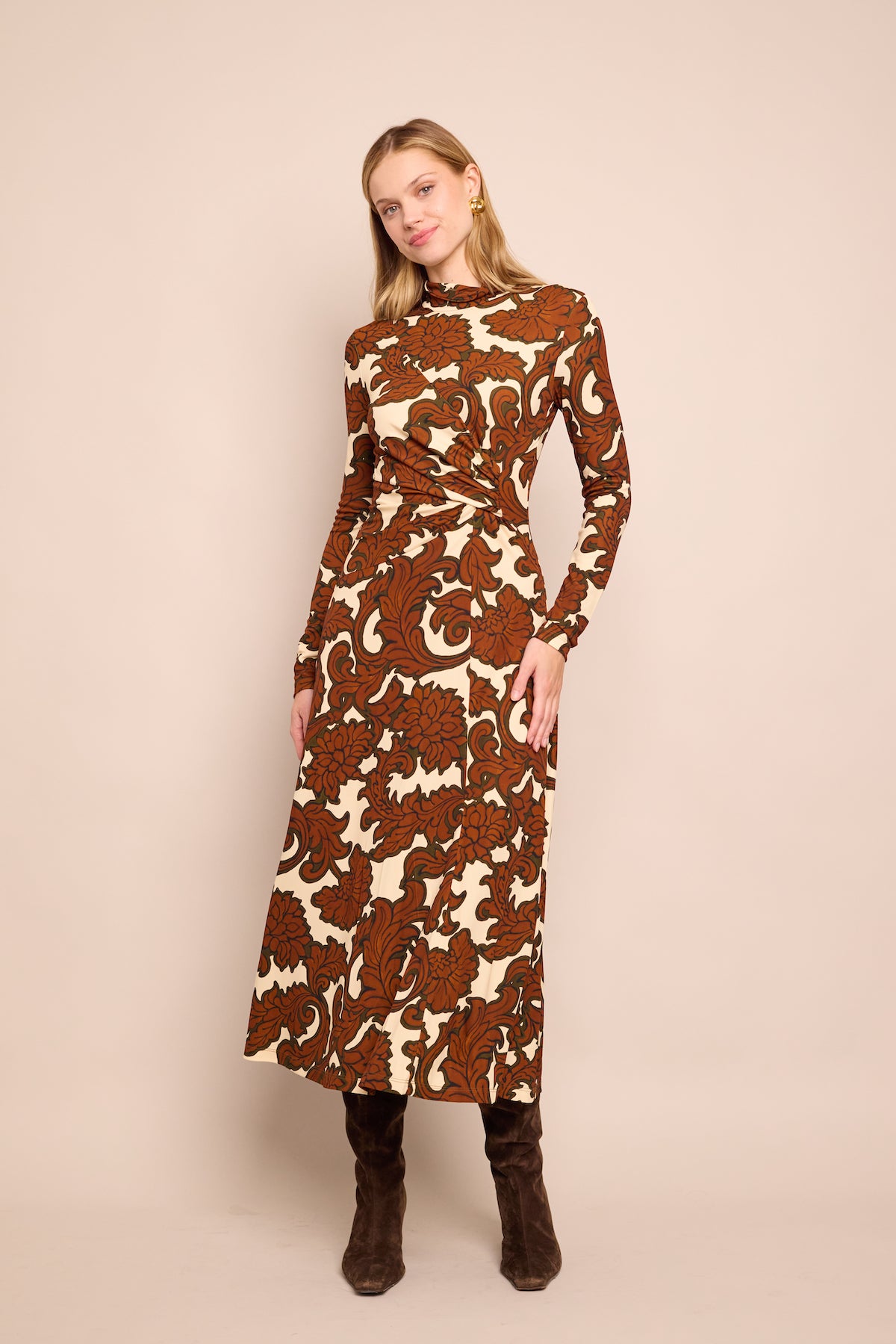 Hera Dress in Mystic Flora Olive