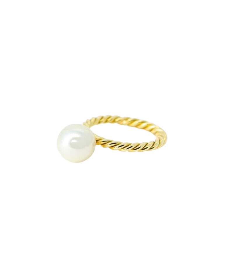 Akoya Pearl Gold Twisted Ring