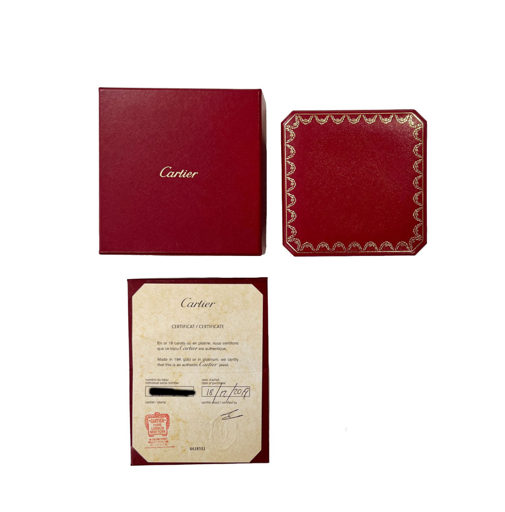 Cartier 3 Tone Gold Diamond Trinity Lariat Necklace box