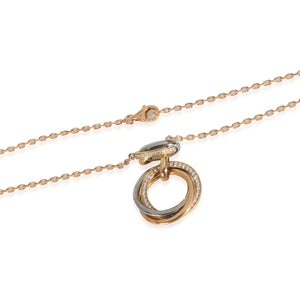 Cartier 3 Tone Gold Diamond Trinity Lariat Necklace clasp