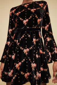Rosabella Dress in Trellis Black