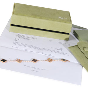 Van Cleef & Arpels Rose Gold Mother Of Pearl & Diamond Alhambra Bracelet ad1