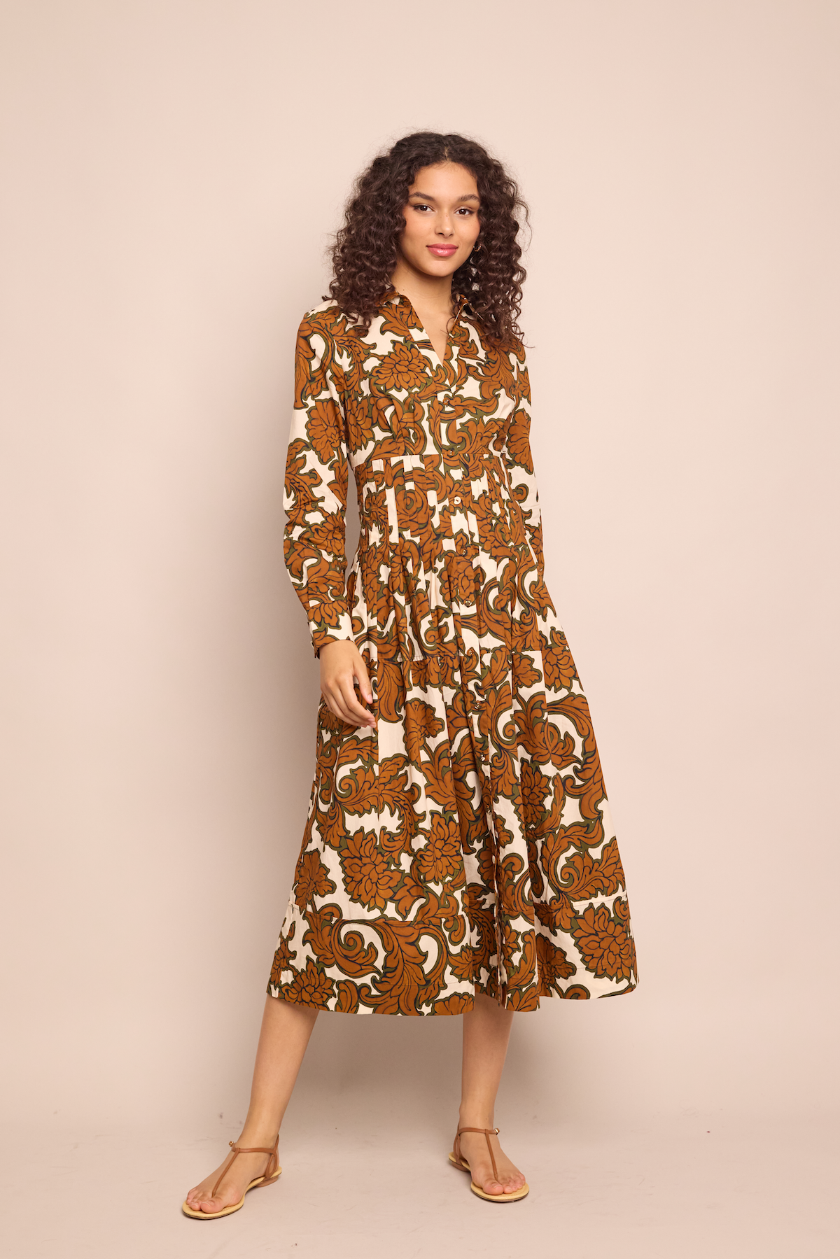 Cameron Dress in Mystic Flora Olive