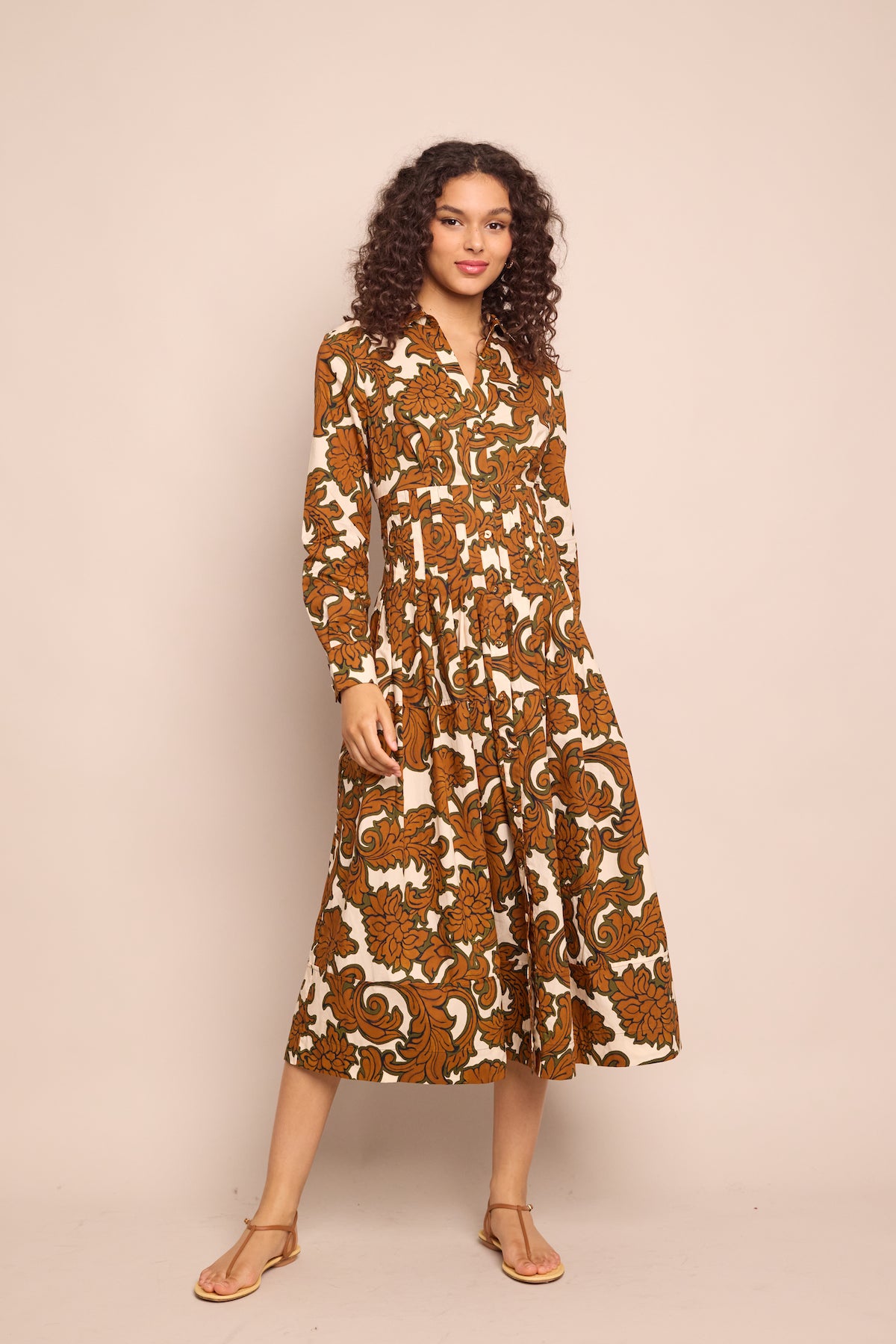 Cameron Dress in Mystic Flora Olive