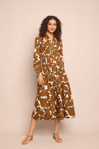 Cameron Dress in Mystic Flora Olive
