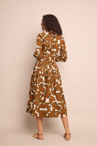 Cameron Dress in Mystic Flora Olive