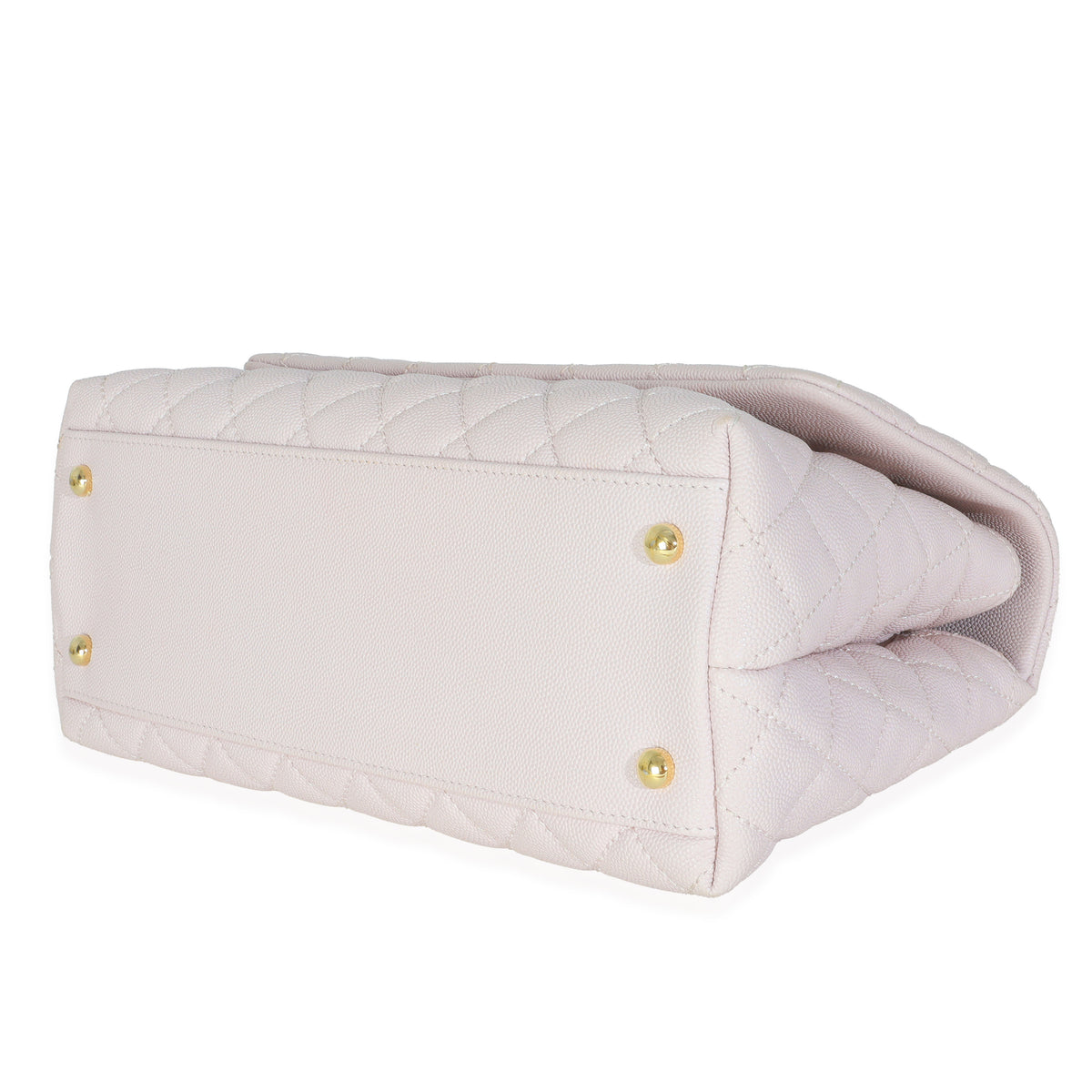 Chanel Light Purple Quilted Caviar Medium Coco Top Handle Handbag