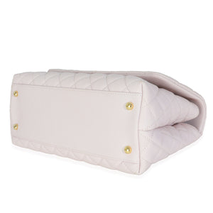 Chanel Light Purple Quilted Caviar Medium Coco Top Handle Handbag