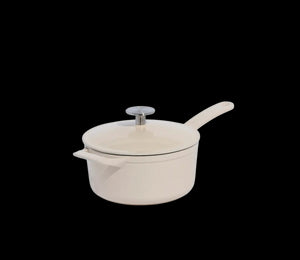 Enameled Cast Iron Saucepan in White