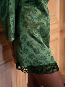 Tillie Dress in Emerald Floral Jacquard