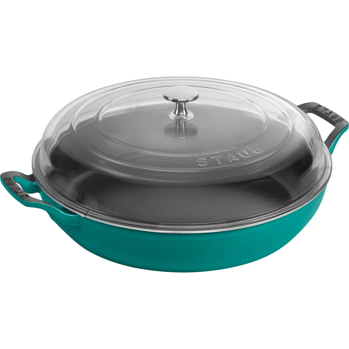 Cast Iron 3.5-qt Braiser with Glass Lid in Turquoise